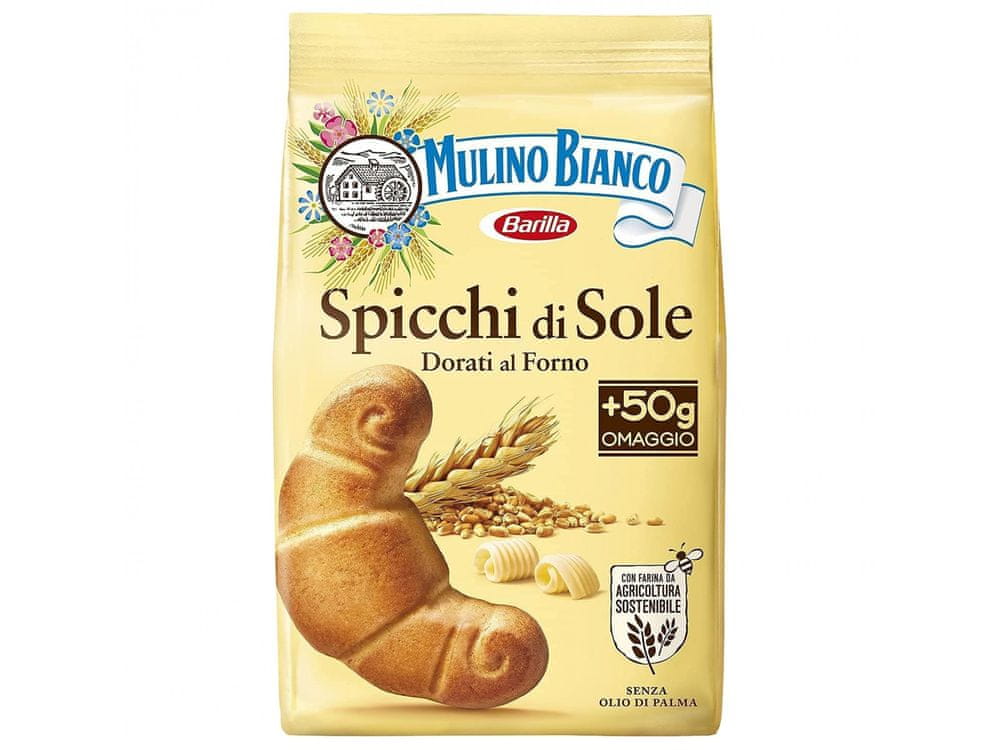 Mulino Bianco MULINO BIANCO Spicchi di Sole - Chrumkavé maslové sušienky v tvare croissantov 400g, 1
